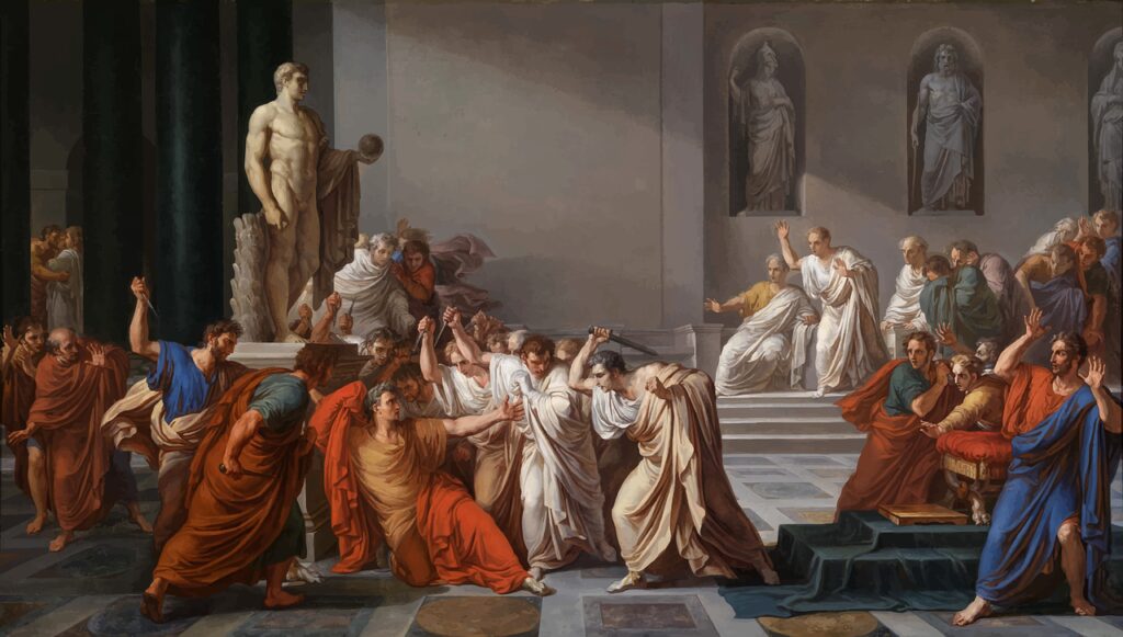 julius caesar, assassination, painting
